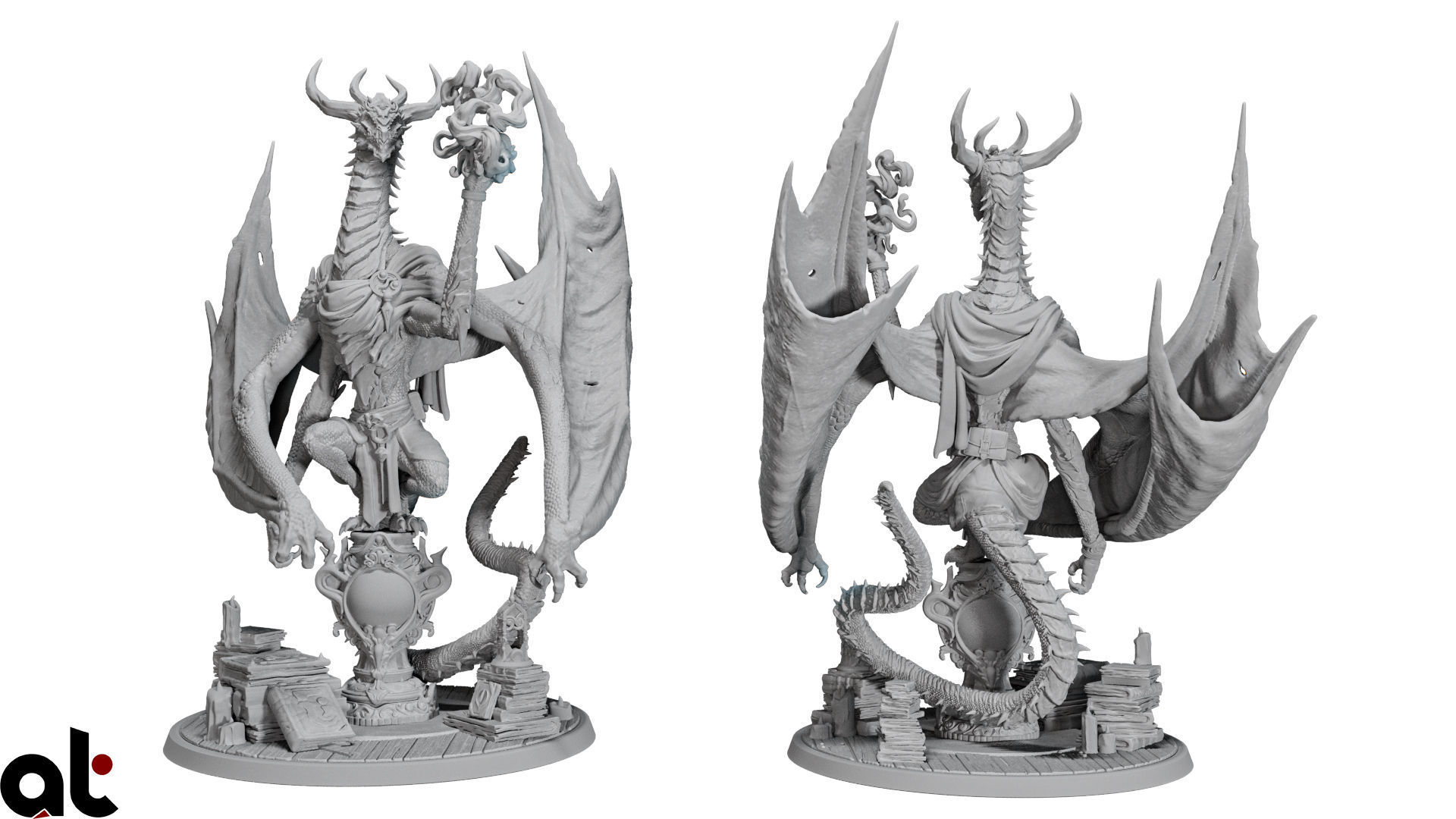 Lorewyrm magic dragon character 3D print model_2