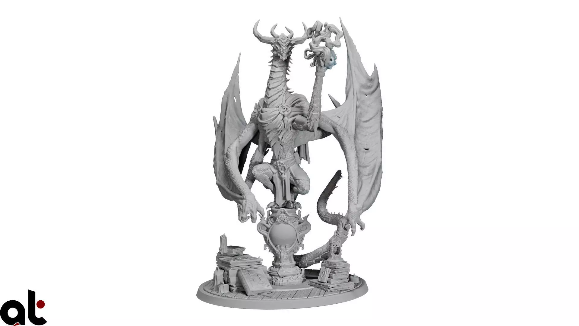 Lorewyrm magic dragon character 3D print model_0