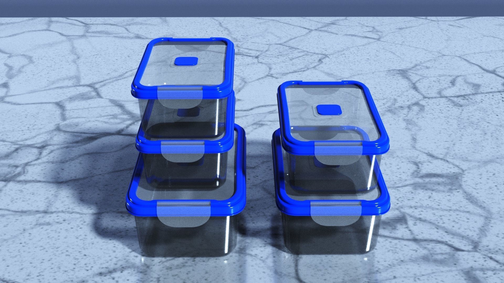 Food Storage Container Low-poly 3D model_2