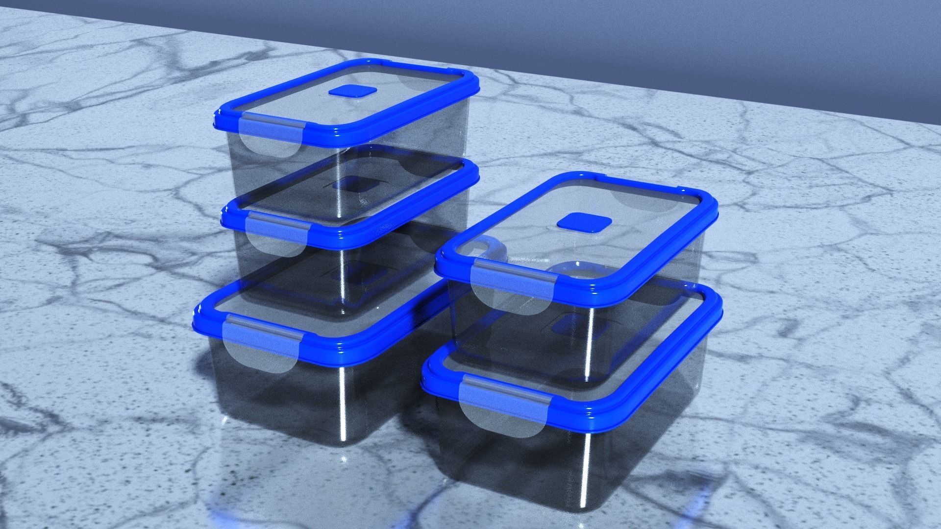 Food Storage Container Low-poly 3D model_3