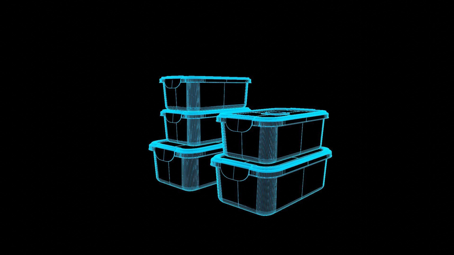 Food Storage Container Low-poly 3D model_8
