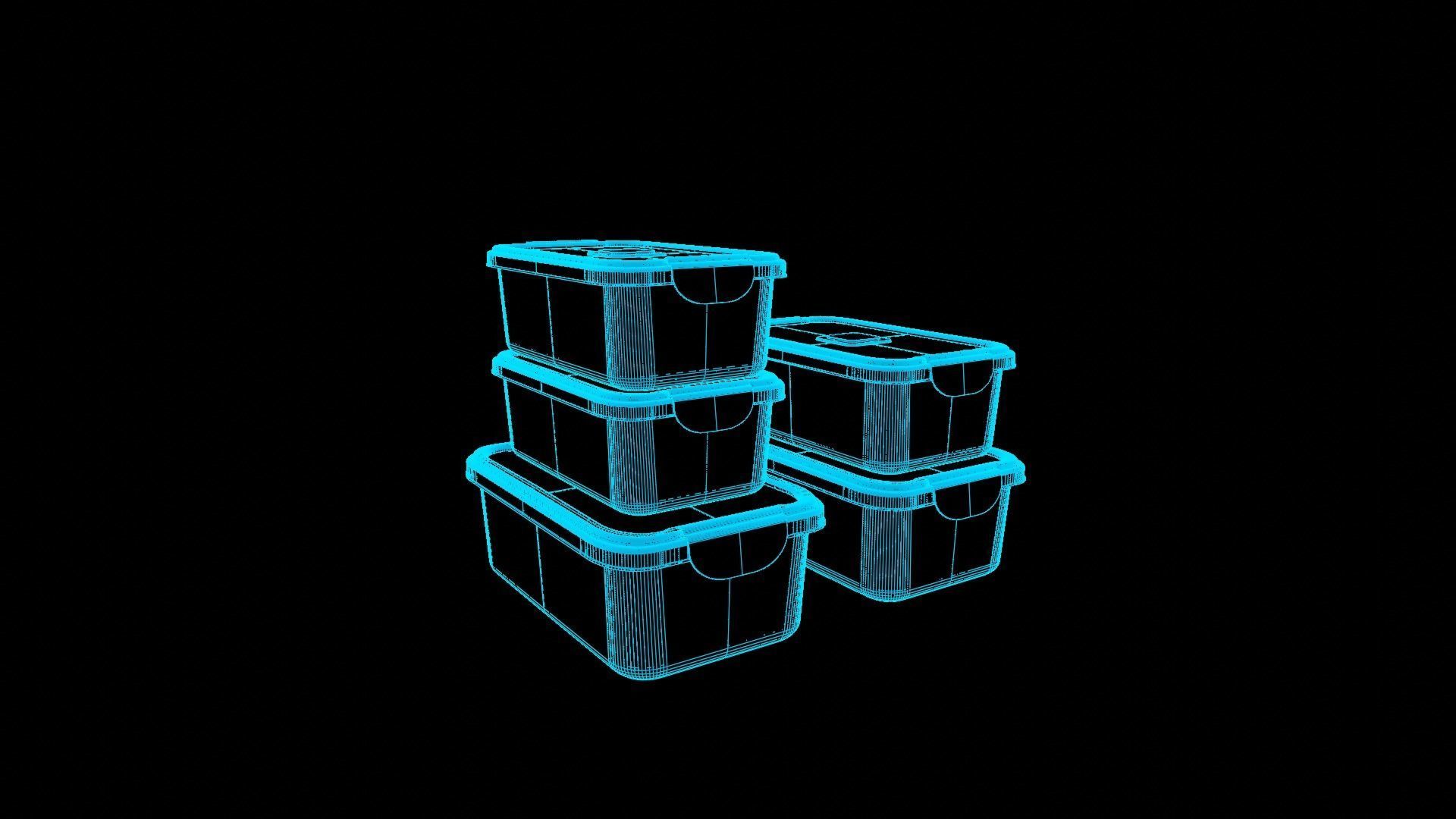 Food Storage Container Low-poly 3D model_7