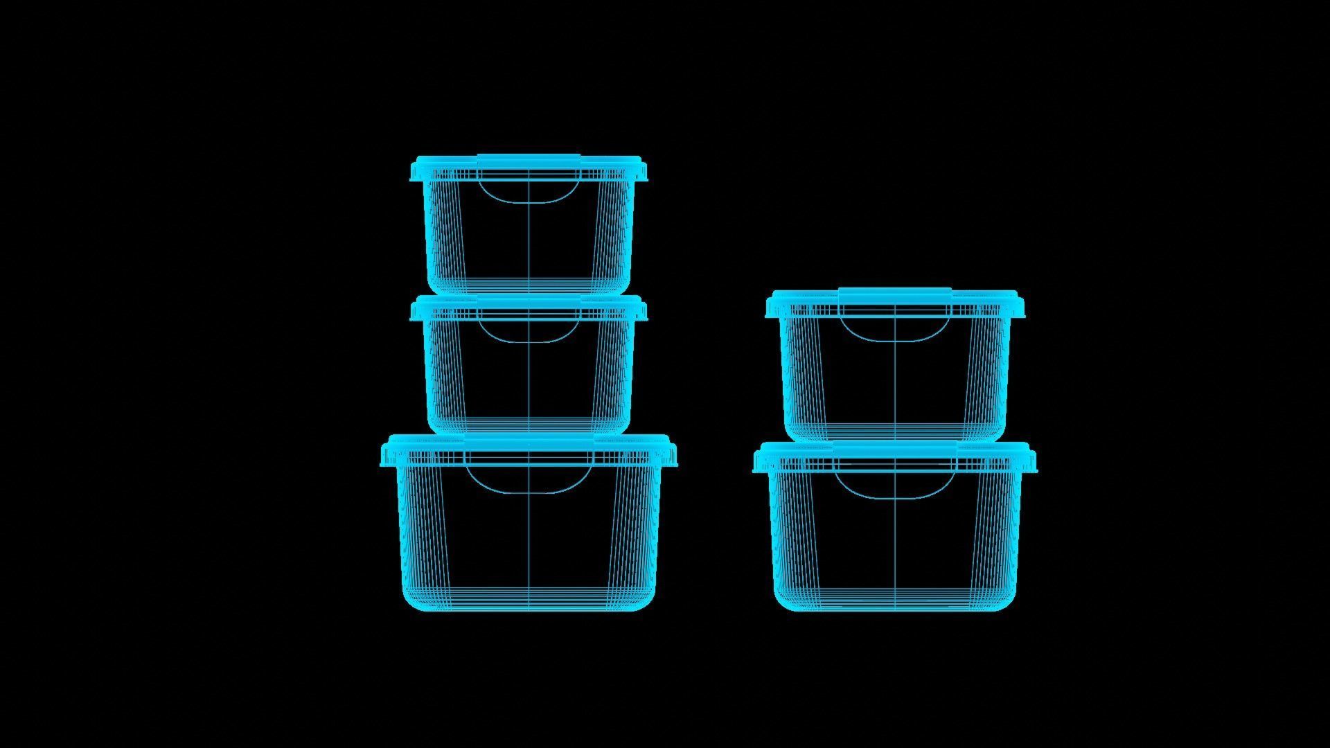 Food Storage Container Low-poly 3D model_4