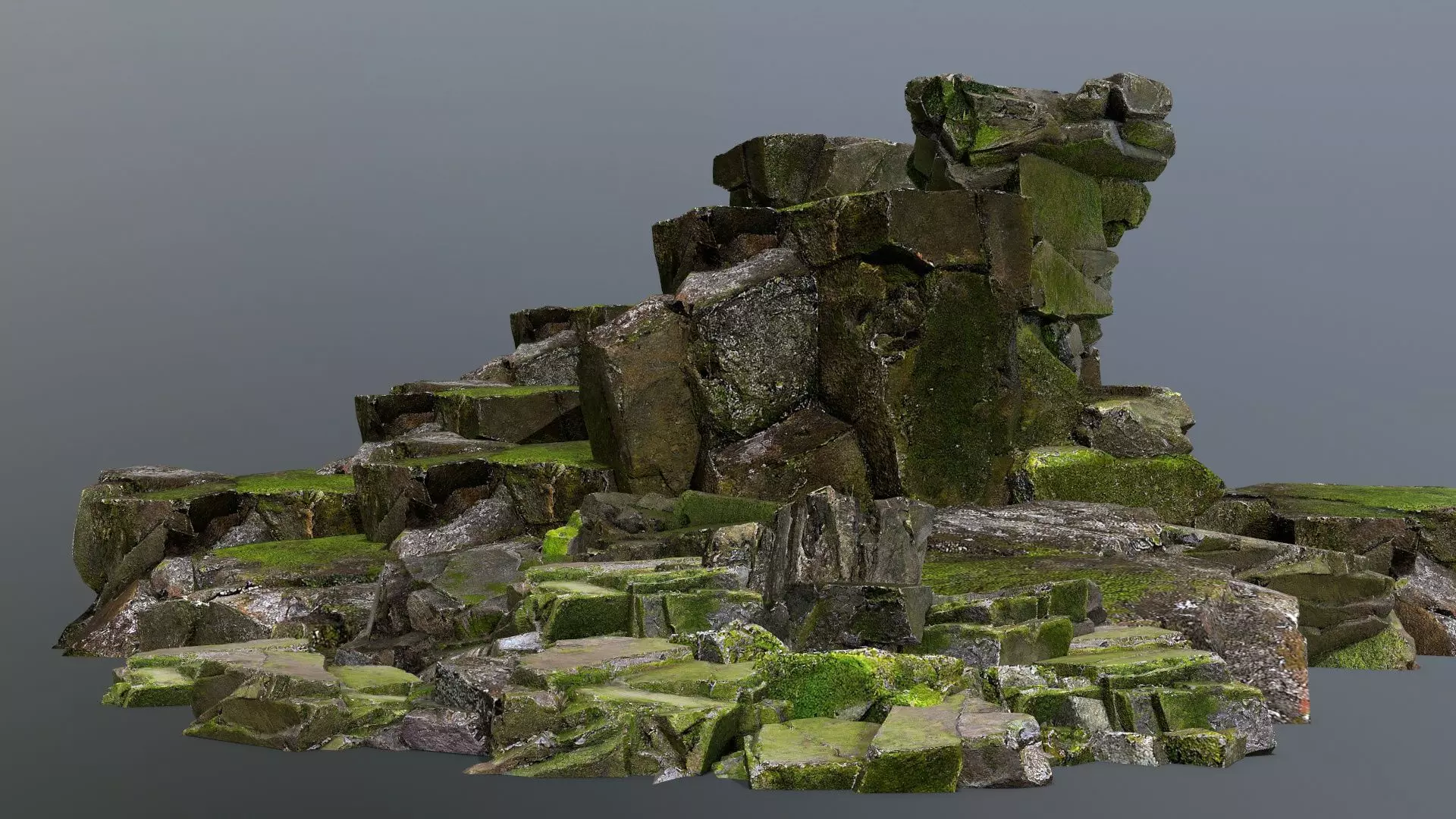 forest rocks Low-poly 3D model
