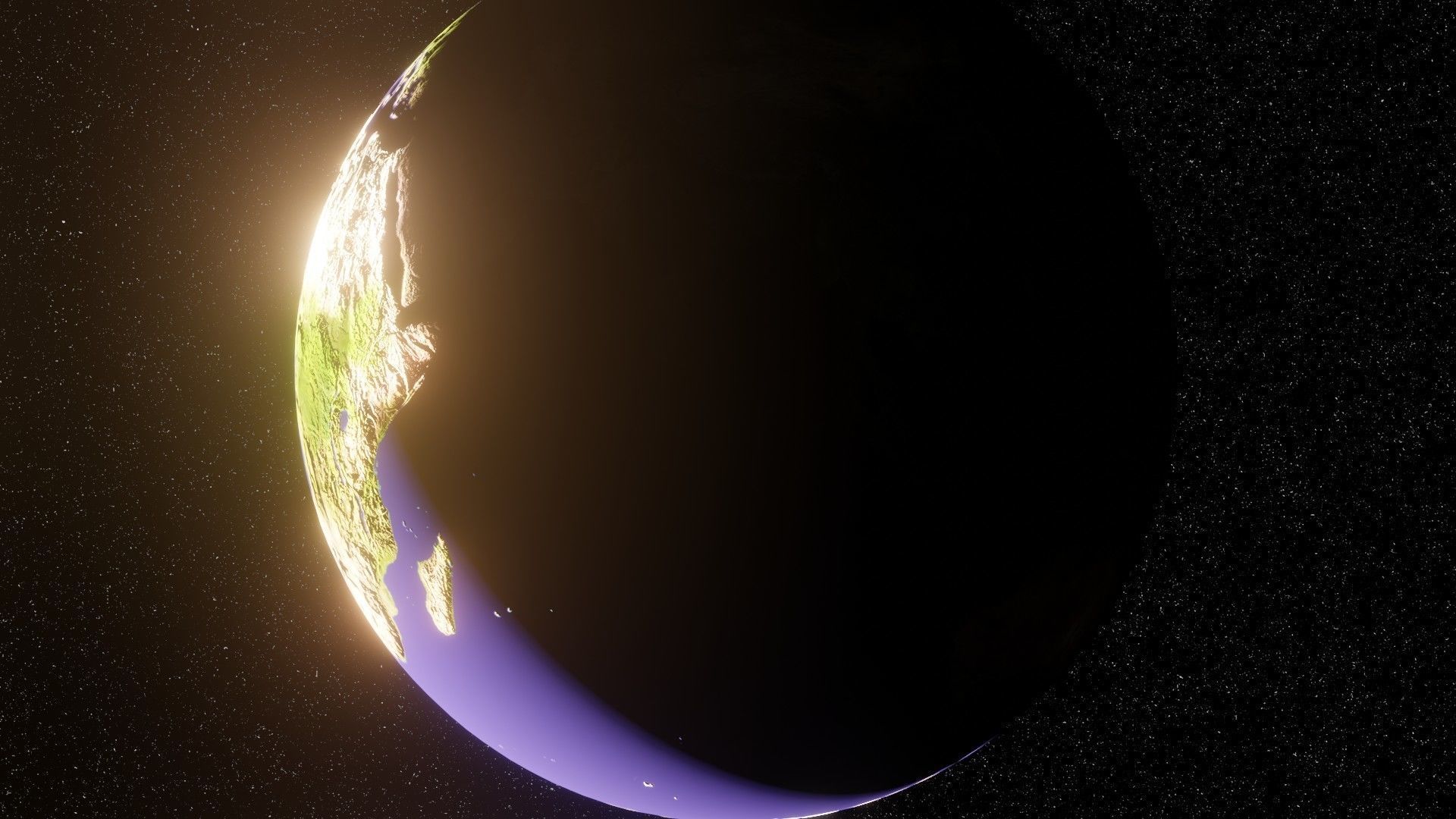 Realistic Earth Sci Fi Planet  3D Model for Space Animation 3D model_7