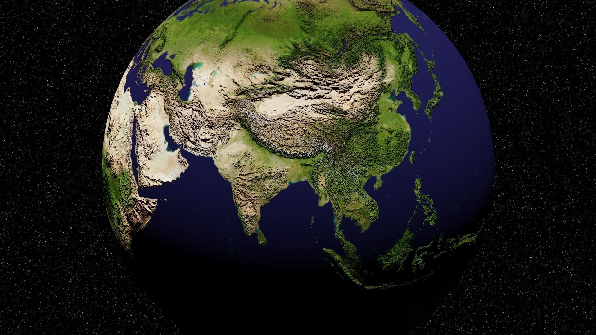 Realistic Earth Sci Fi Planet  3D Model for Space Animation 3D model_4