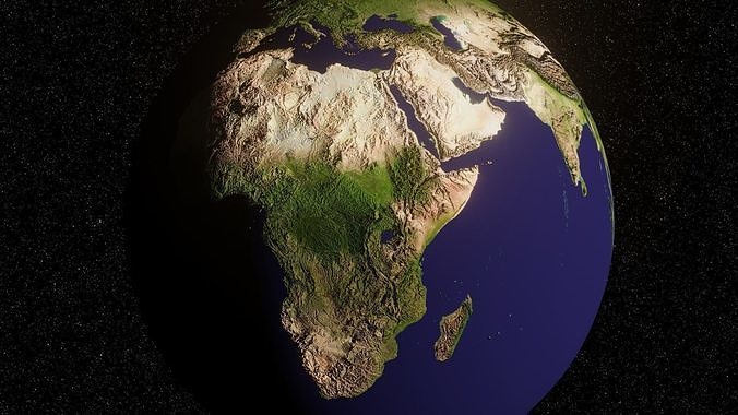 Realistic Earth Sci Fi Planet  3D Model for Space Animation 3D model