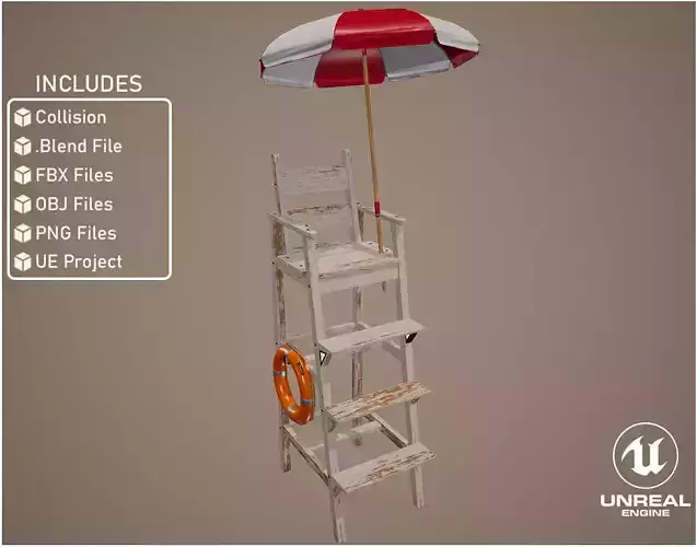 Lifeguard Chair With Umbrella