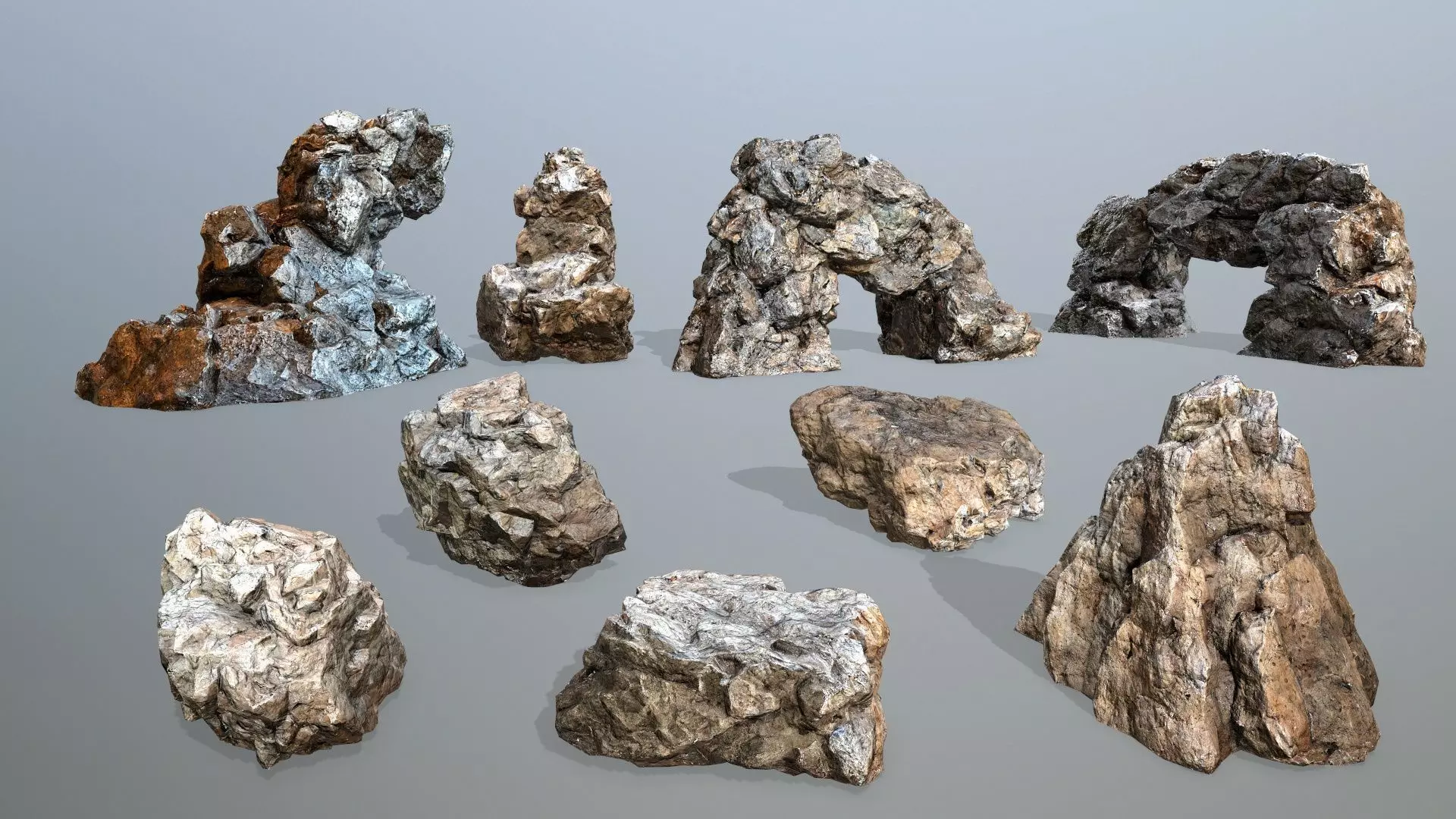 desert rocks Low-poly 3D model_0