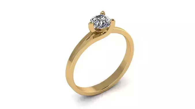 Solitaire Engagement Ring Round Gem 5 mm
