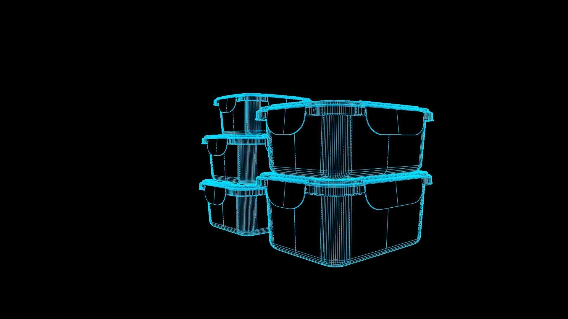 Food Storage Container Low-poly 3D model_8