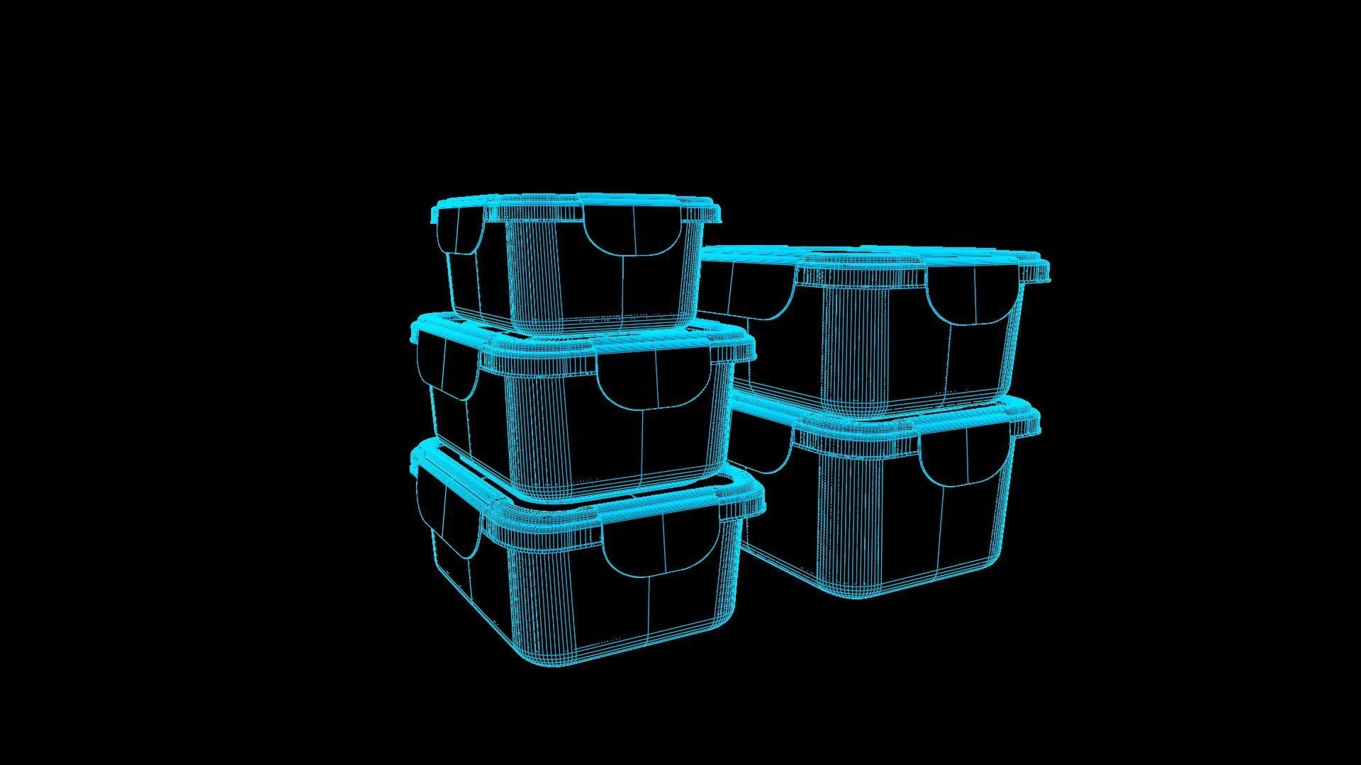 Food Storage Container Low-poly 3D model_7