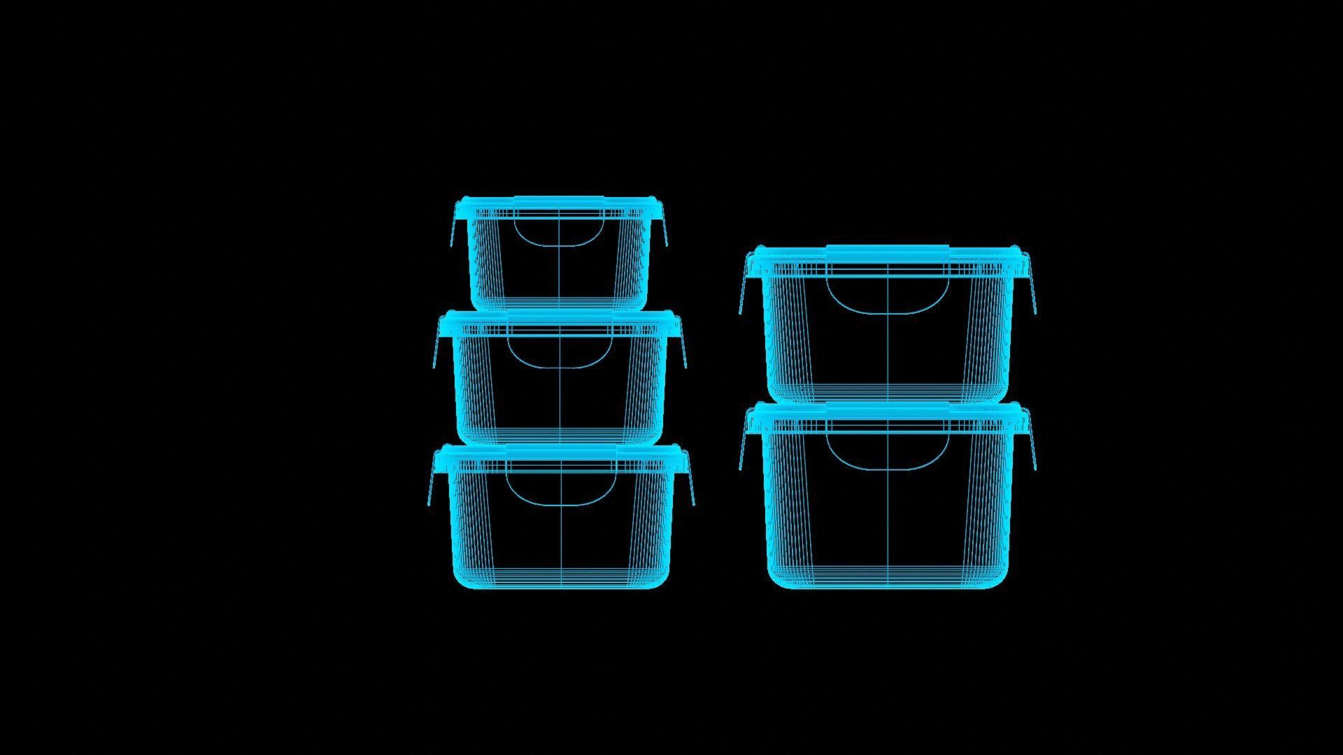 Food Storage Container Low-poly 3D model_4