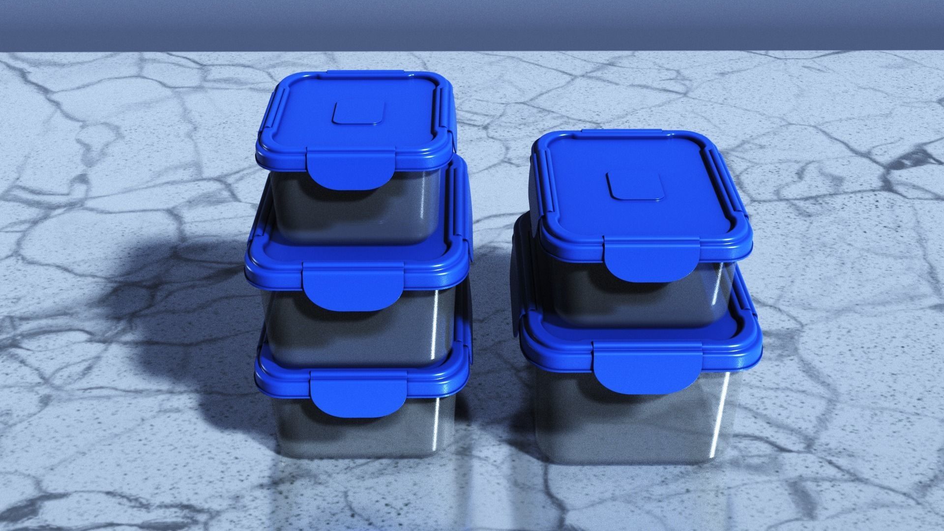 Food Storage Container Low-poly 3D model_2