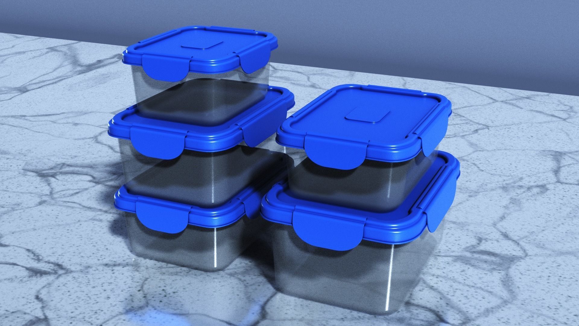 Food Storage Container Low-poly 3D model_3