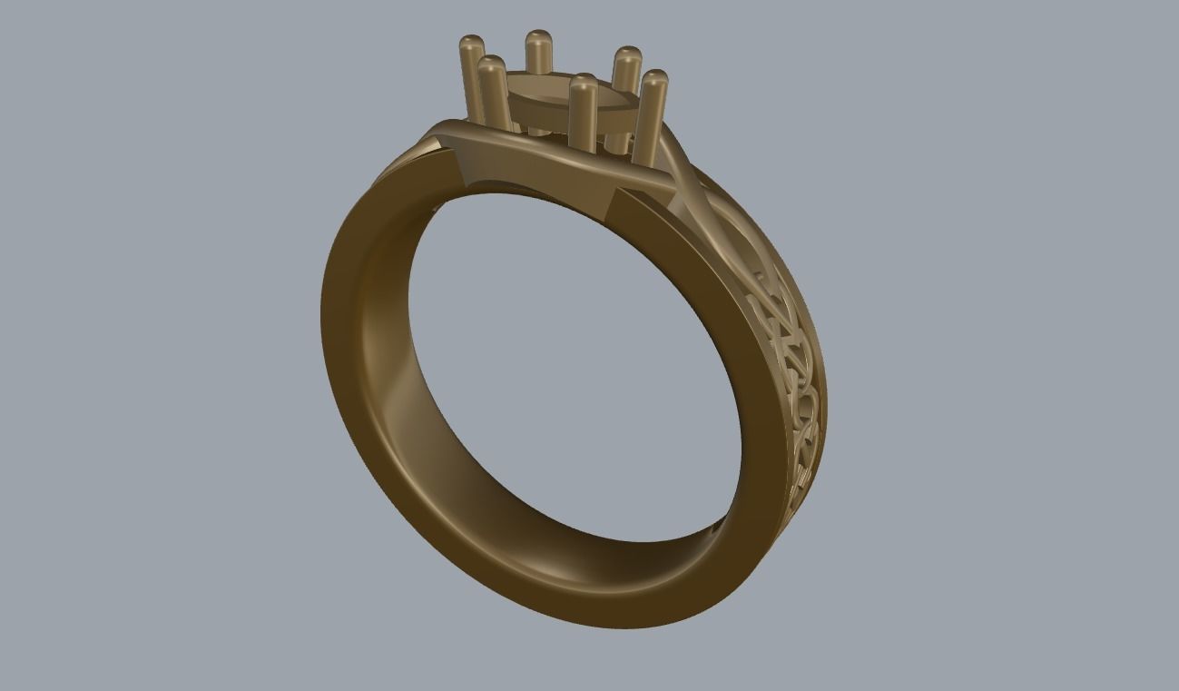 R 084 ring with marquise stone 3D print model_5