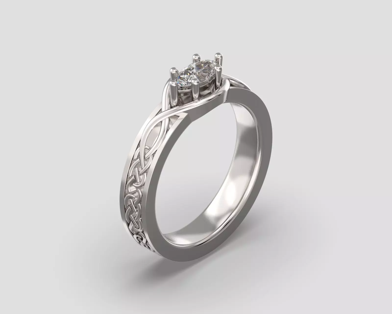 R 084 ring with marquise stone 3D print model_0
