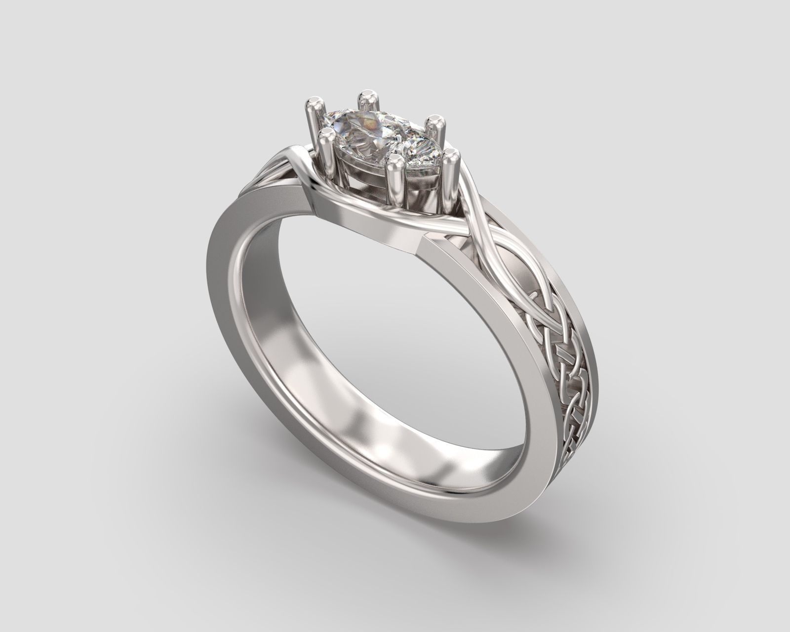 R 084 ring with marquise stone 3D print model_12