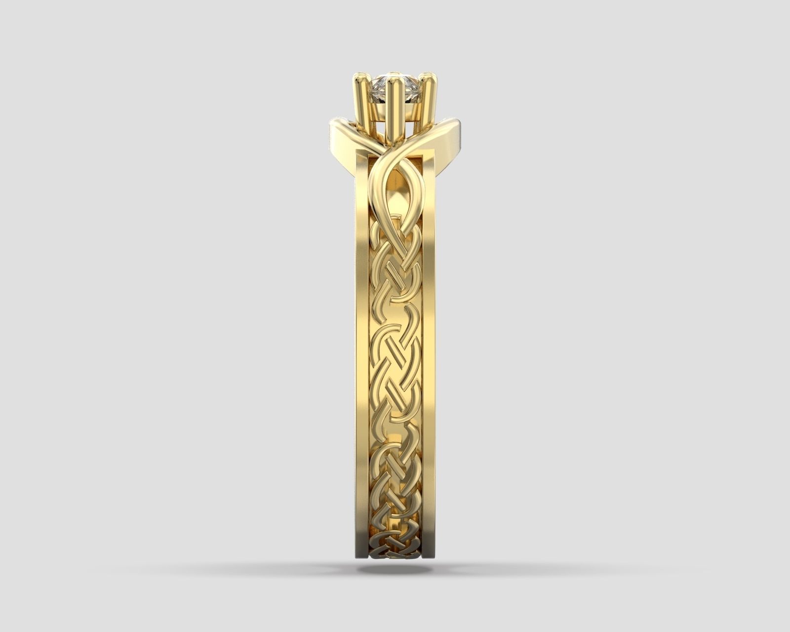 R 084 ring with marquise stone 3D print model_9