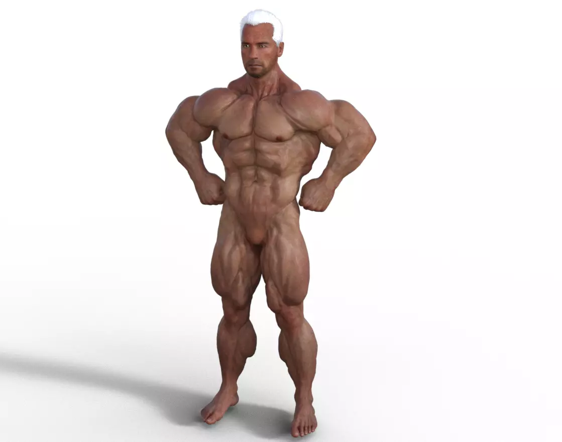 Arnold terminator  posing Bicep 3D print model_0