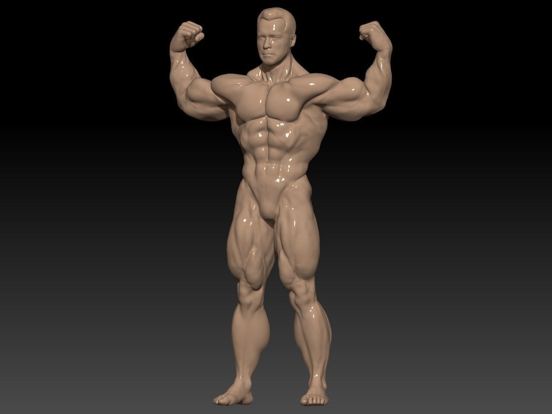 Arnold terminator  posing Bicep 3D print model_1