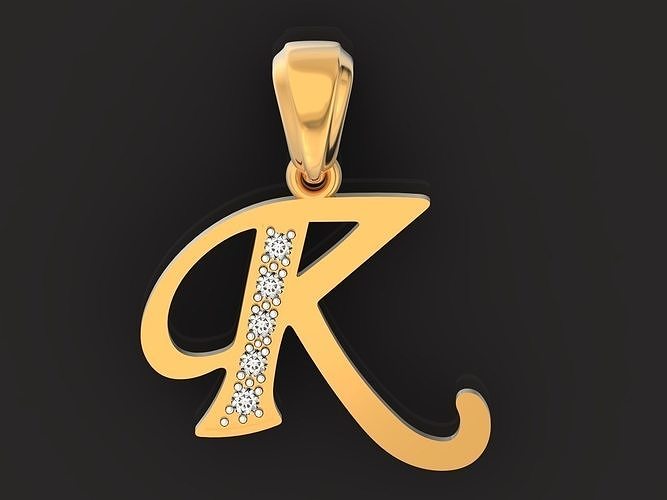 pendant initials letter R name 1123 3D print model