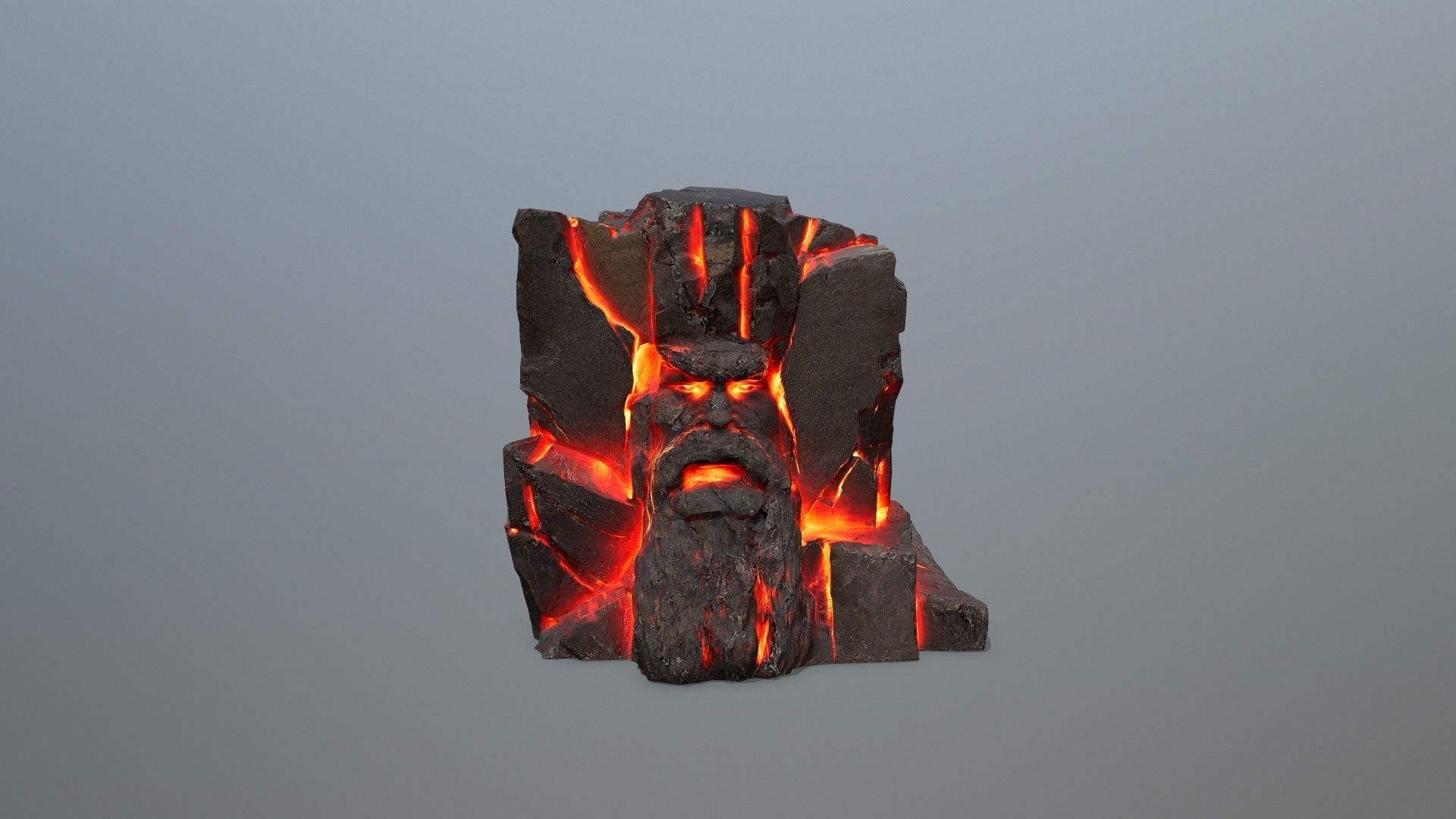 Lava Face of the mountain Low-poly 3D model_10