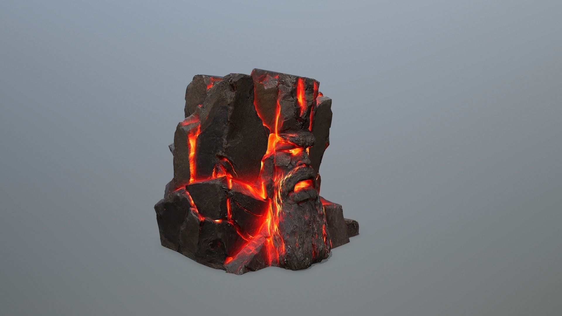 Lava Face of the mountain Low-poly 3D model_3