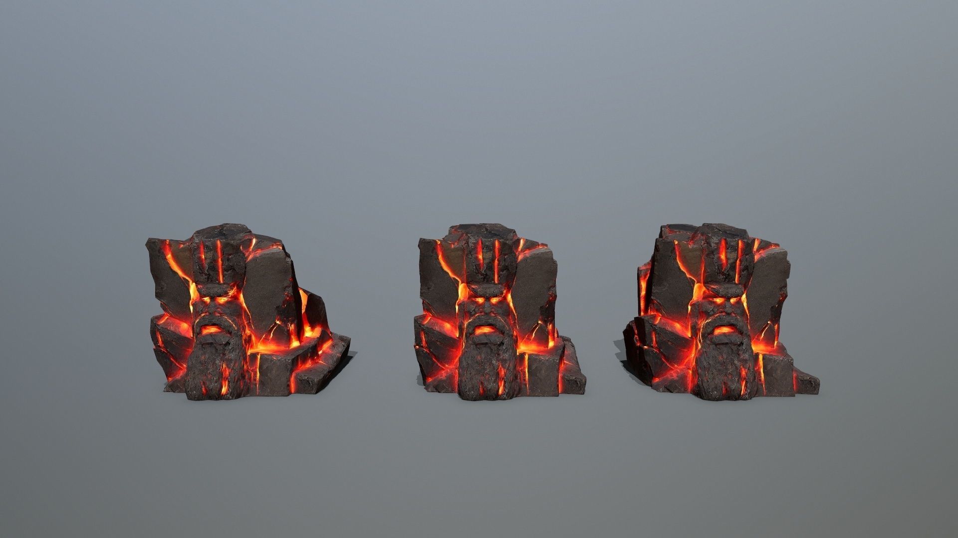 Lava Face of the mountain Low-poly 3D model_12