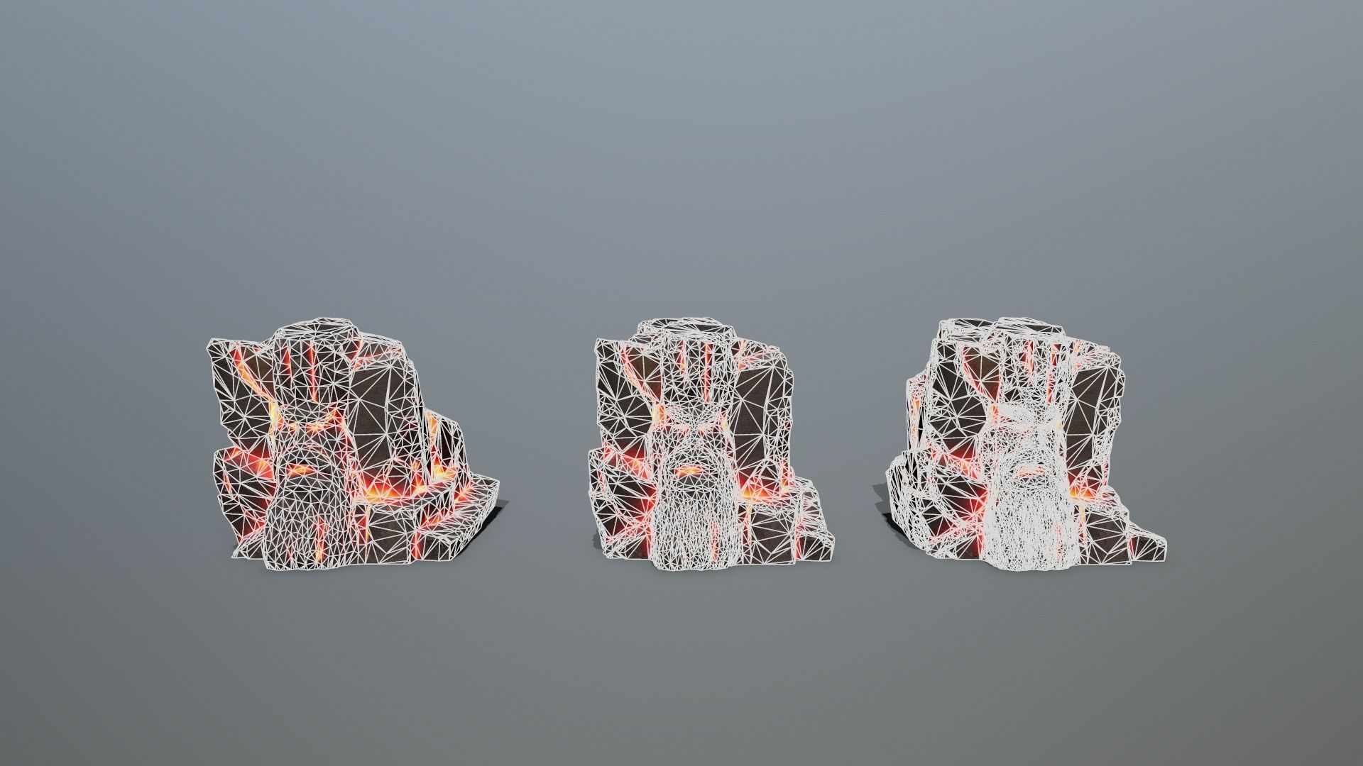 Lava Face of the mountain Low-poly 3D model_13