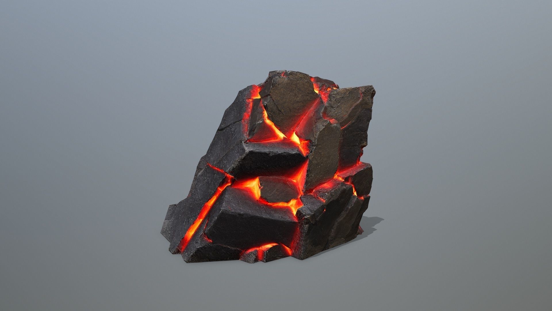 Lava Face of the mountain Low-poly 3D model_5