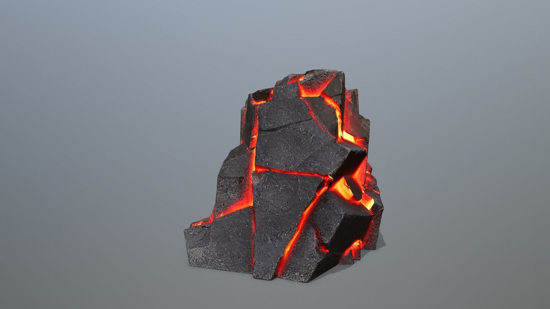 Lava Face of the mountain Low-poly 3D model_6