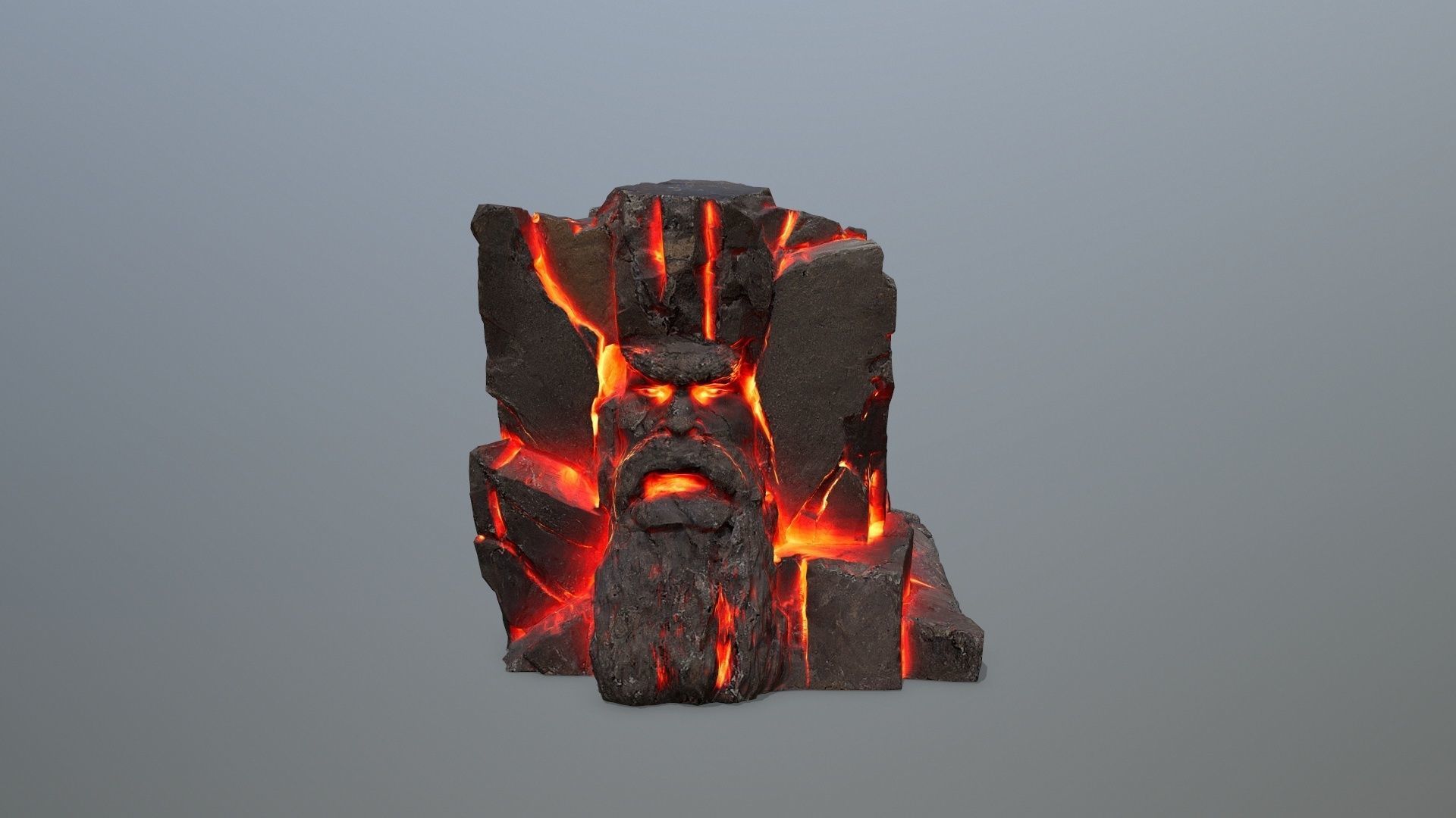 Lava Face of the mountain Low-poly 3D model_2