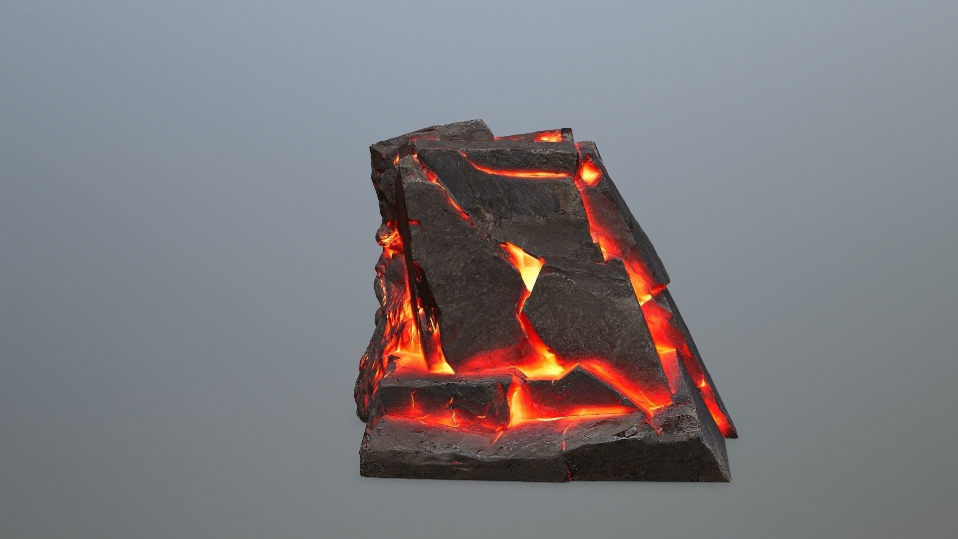 Lava Face of the mountain Low-poly 3D model_8