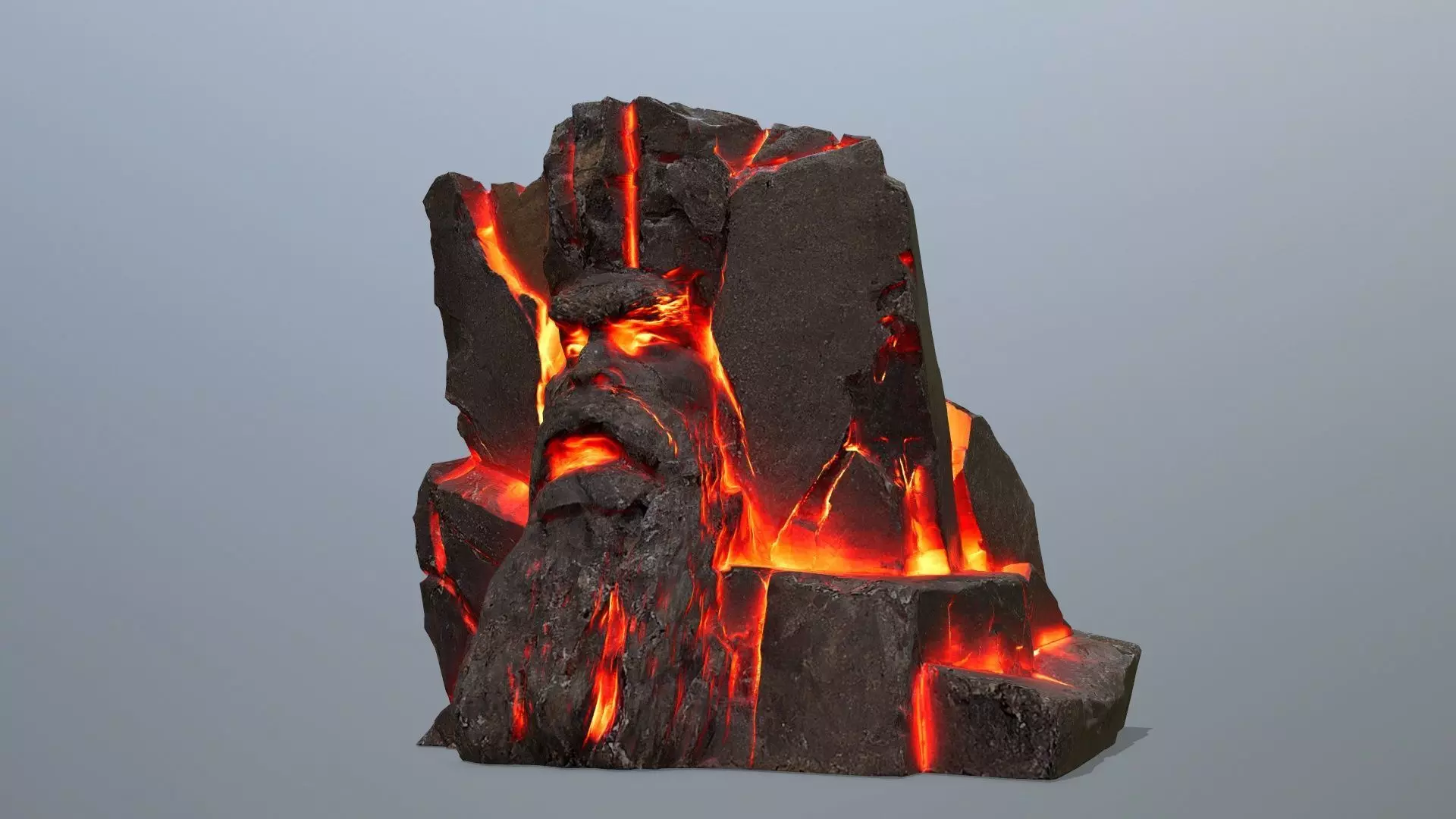 Lava Face of the mountain Low-poly 3D model_0
