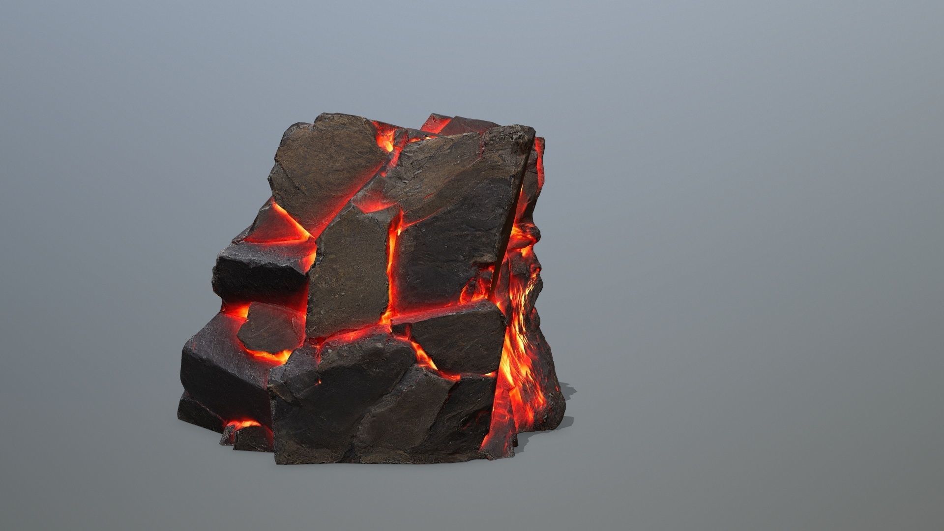 Lava Face of the mountain Low-poly 3D model_4