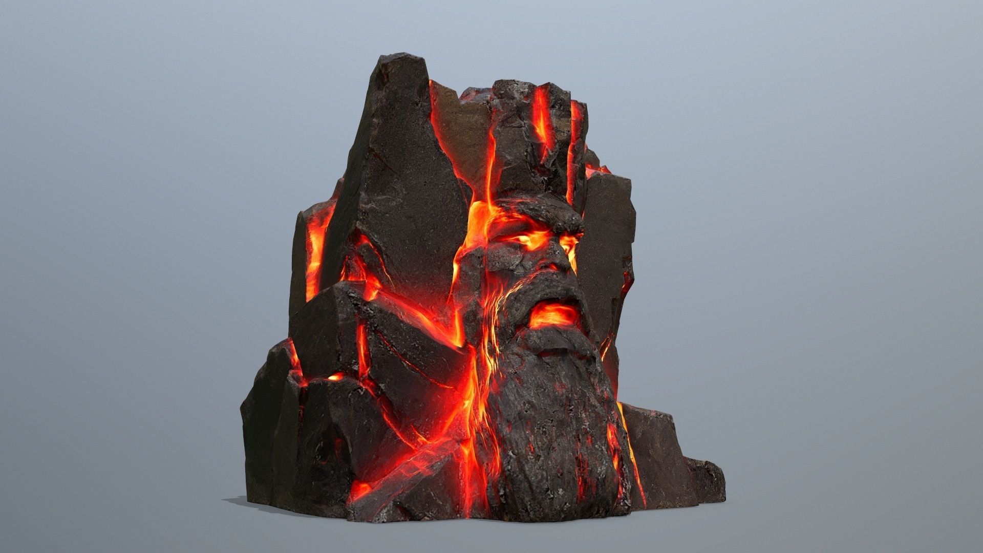 Lava Face of the mountain Low-poly 3D model_1