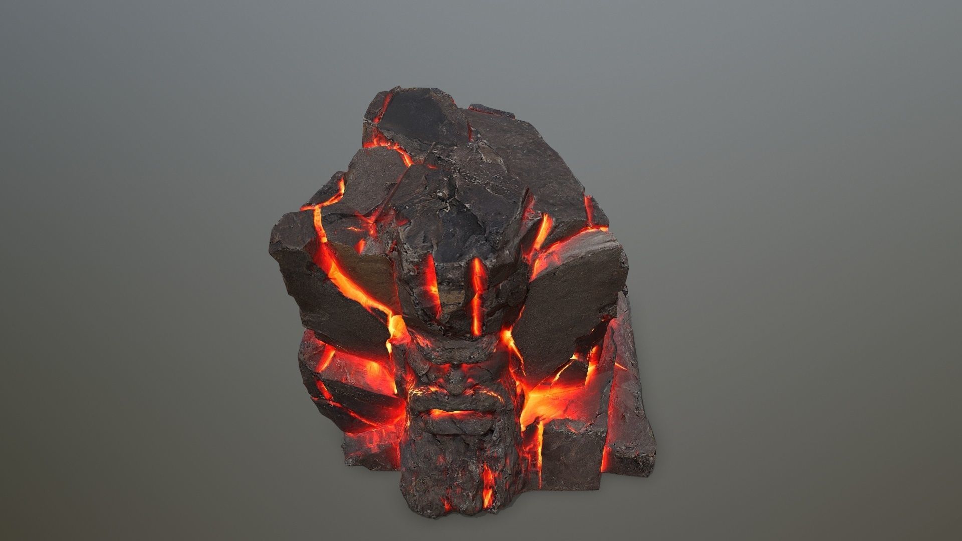 Lava Face of the mountain Low-poly 3D model_11