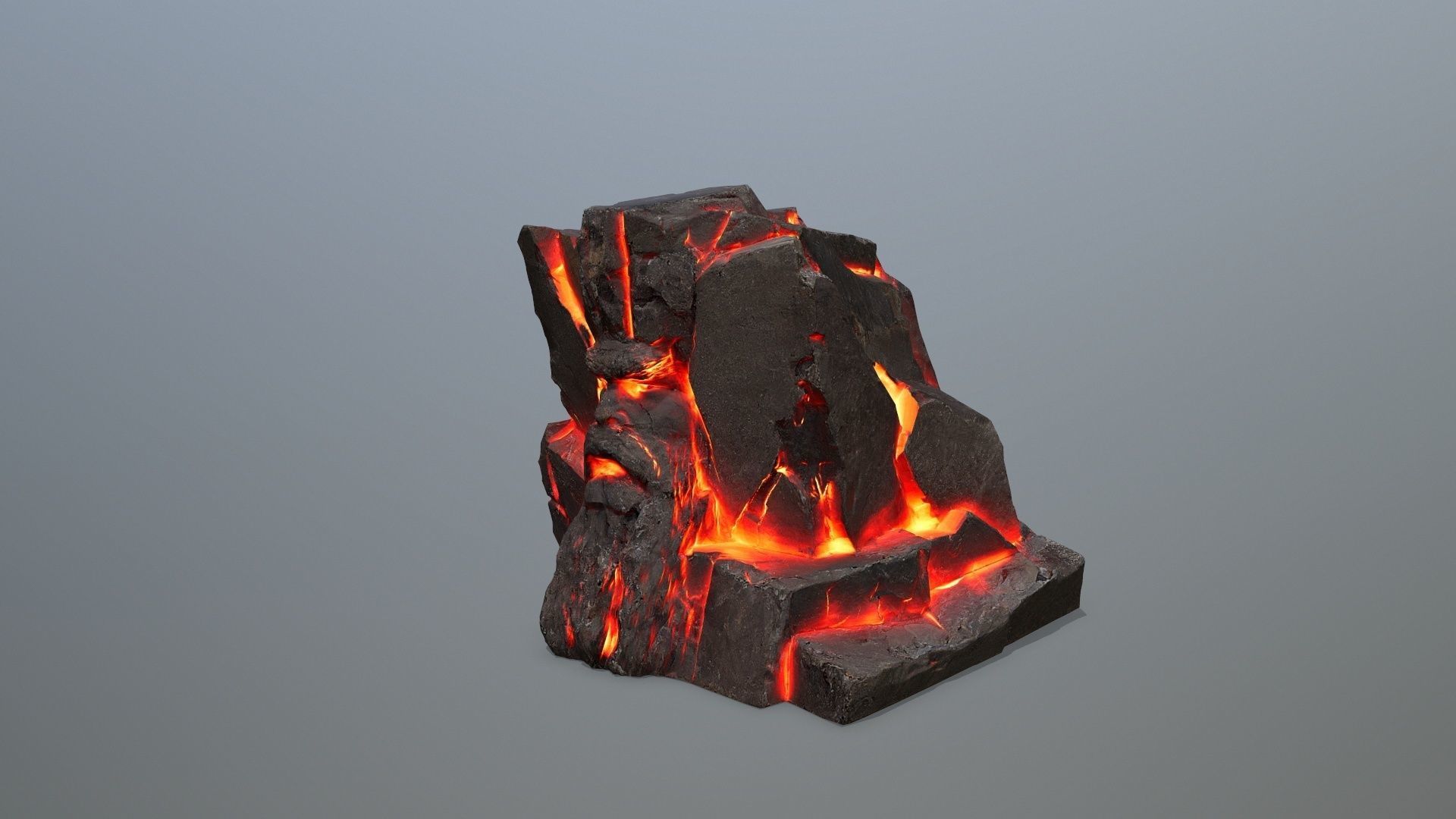 Lava Face of the mountain Low-poly 3D model_9