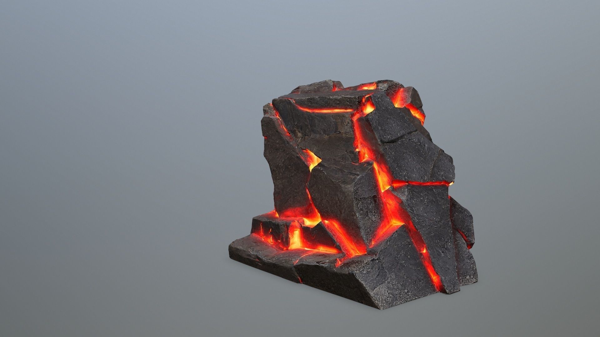 Lava Face of the mountain Low-poly 3D model_7