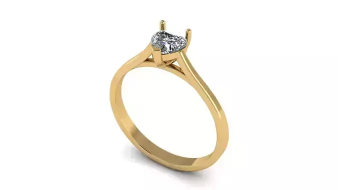 Solitaire Engagement Ring Heart Gem 5 mm