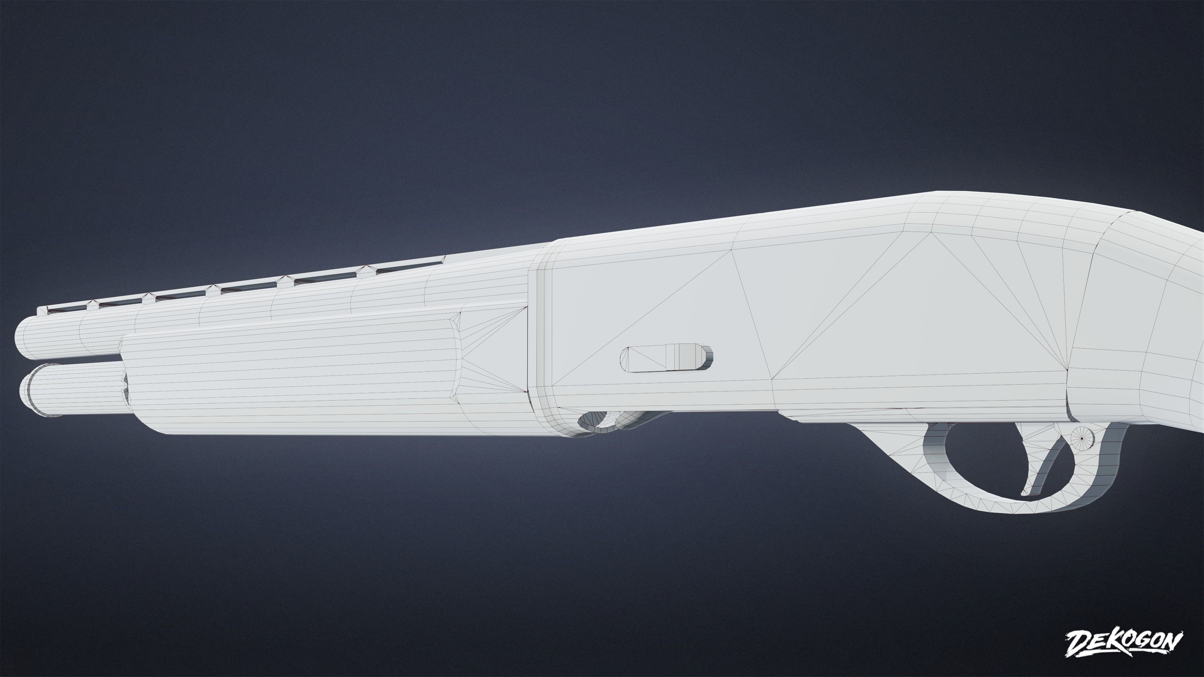 SAFE HOUSE - Shotgun Sawed Off 01 - LOW POLY AND NANITE Low-poly 3D model_9