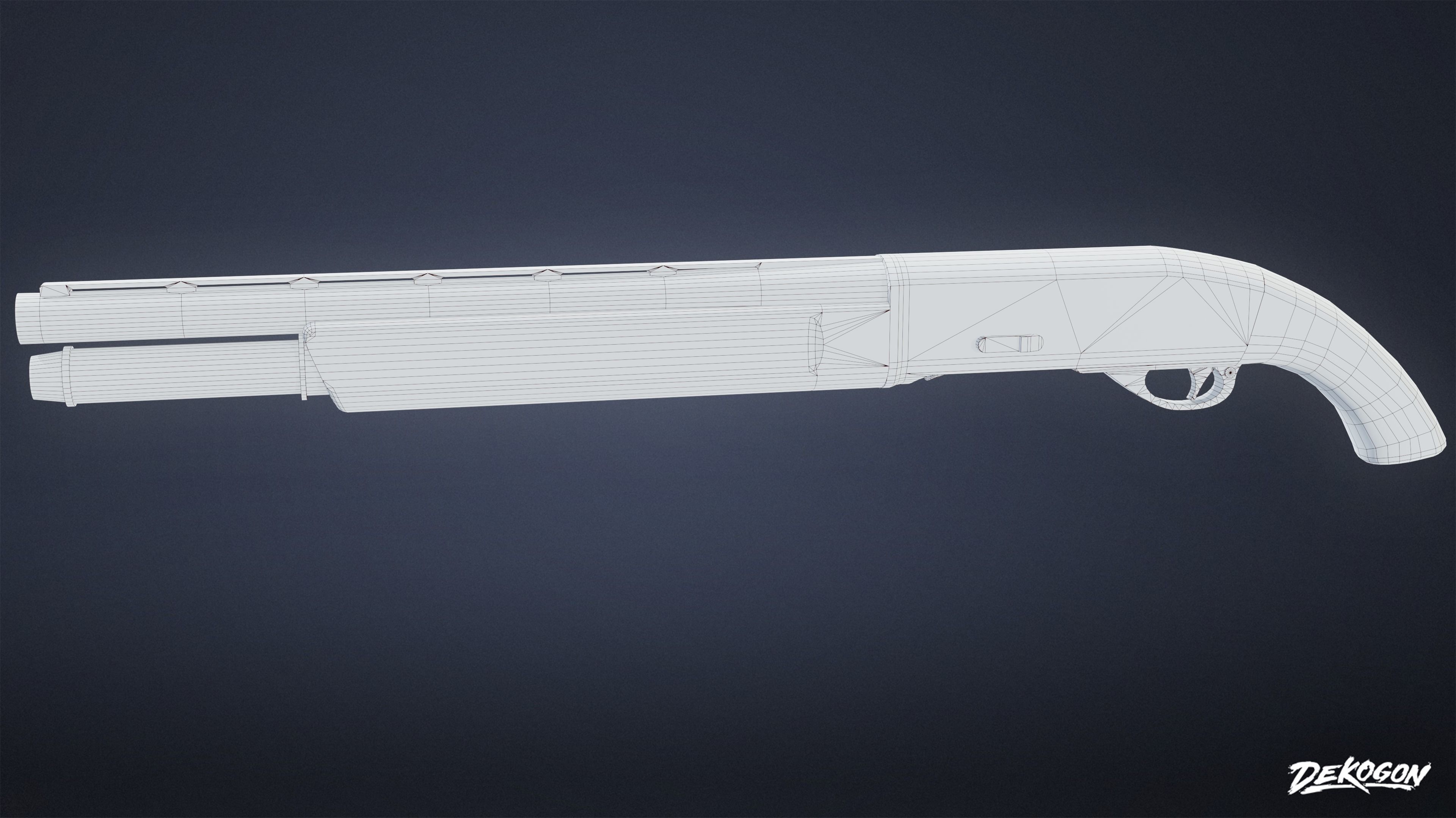 SAFE HOUSE - Shotgun Sawed Off 01 - LOW POLY AND NANITE Low-poly 3D model_8