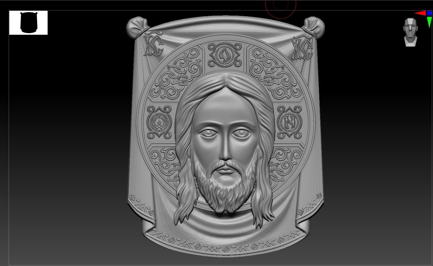 jesus head  3D print model_3