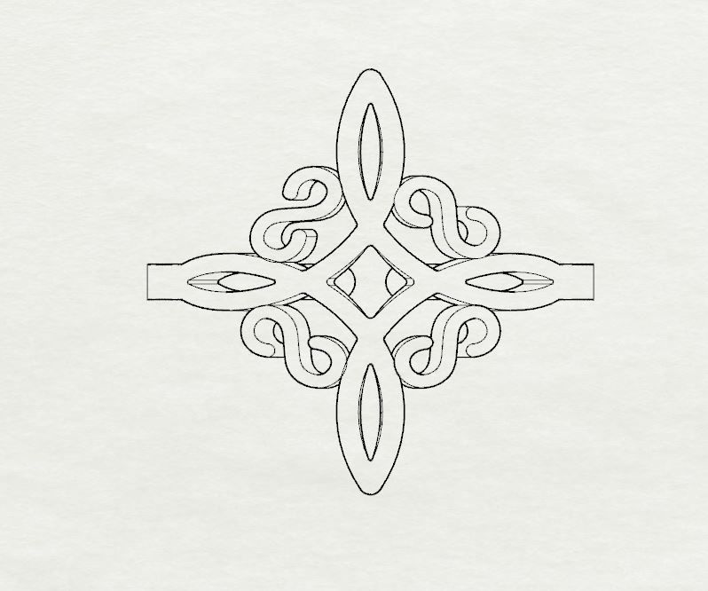 Patterned ring 3D print model_22