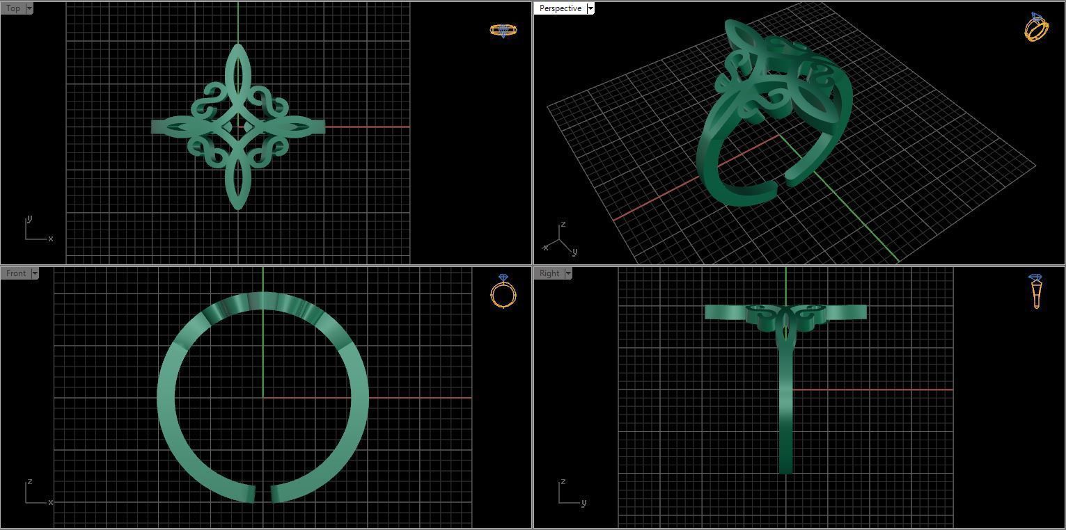 Patterned ring 3D print model_4