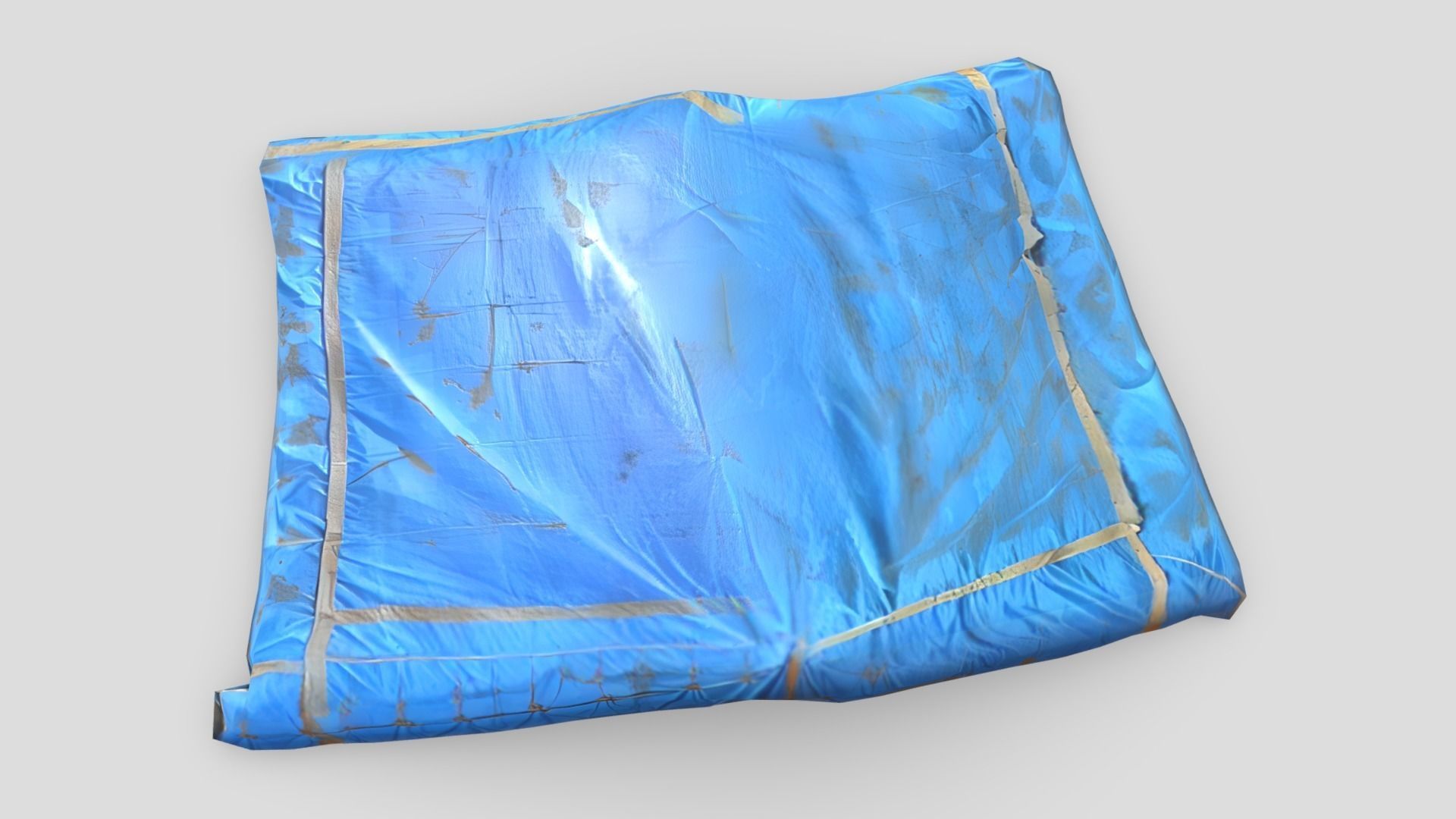 Folded Blue Tarp Low-poly 3D model_3