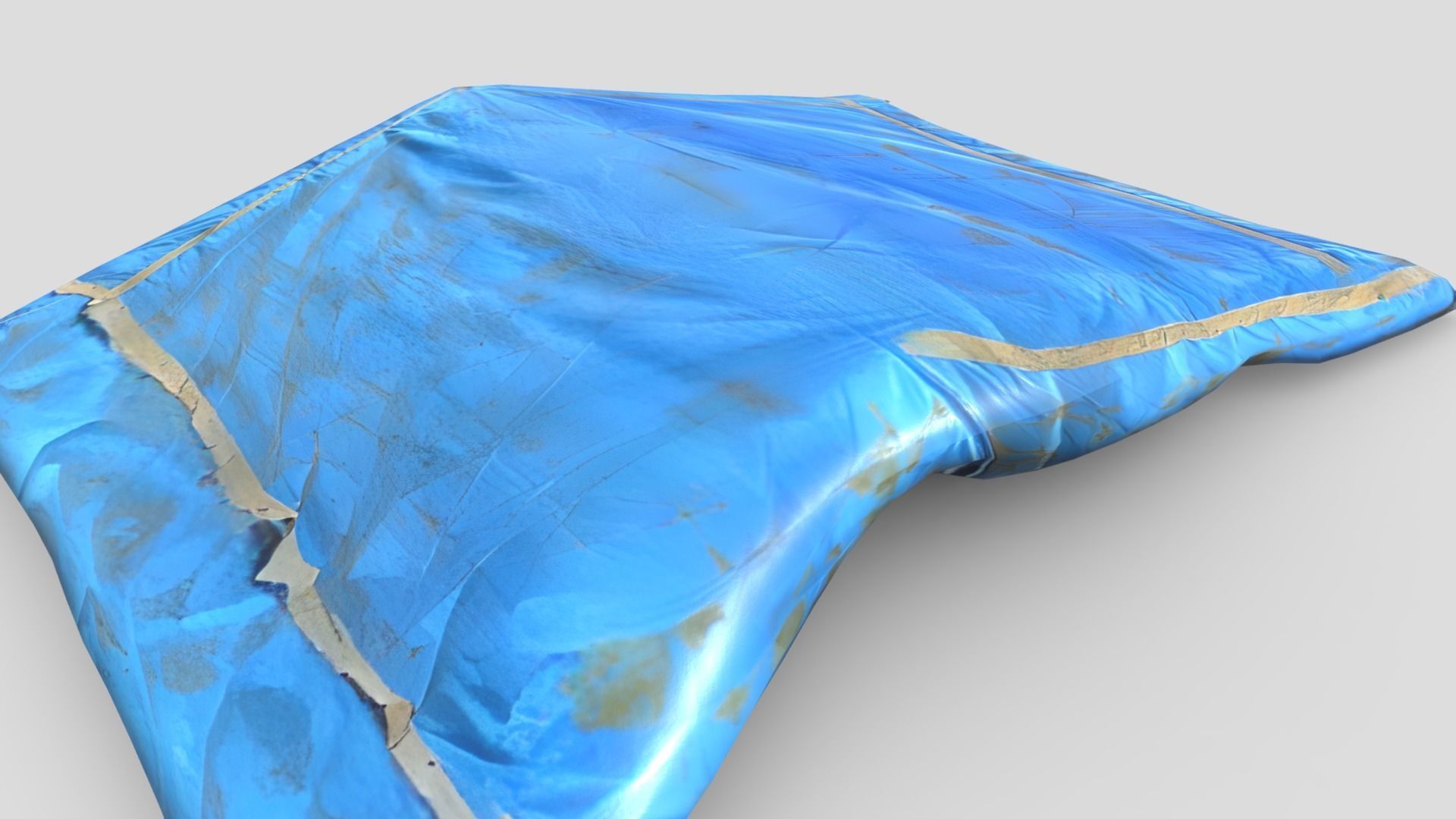 Folded Blue Tarp Low-poly 3D model_9
