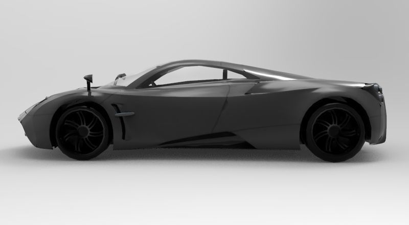 Pagani Huayra 2012 Gameready Low Poly Model Low-poly 3D model_1