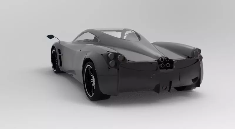 Pagani Huayra 2012 Gameready Low Poly Model Low-poly 3D model_0